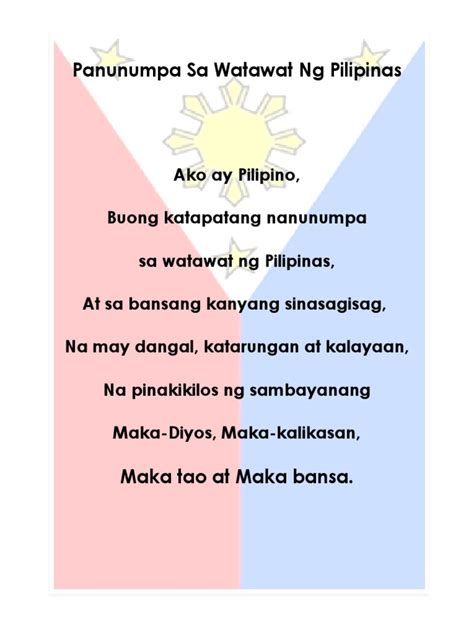 panunumpa sa watawat ng pilipinas new version deped|MC No. 15 , s. 2021 M E M O R A N D U M C I R C U L A R FOR .